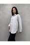 White Striped Poplin Oversize Shirt - 6
