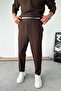 Brown Ribbed Jogger Trousers
