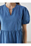 Indigo Stretch Collar Women's Jean Dress - 3
