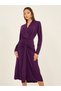 Ruched Front Detail A-Line Midi Dress - 4