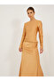 Boat Neck A-Line Maxi Dress with Gathered Detail - 3