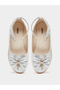Embellished Accent Ankle Strap Ballerina Shoes with Buckle Closure - 5