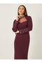 Embellished Sweetheart Neck Sheath Maxi Dress - 3