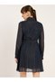 Textured V-Neck Wrap Mini Dress with Waist Tie Detail