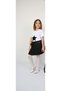 23 April Girls' Performance Outfits Black Pleated Skirt and Star T-Shirt Set Performance Clothing