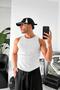 White Cozy Basic Tank Top Lycra Premium Corded Tank Top - 4