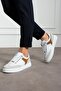 Suede Detailed Thick Sole White Beige Men's Sneakers - 3