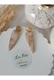 Bone Pattern Gold Detail Steel Earrings with Apparatus Polymer Clay Women's Earrings Handmade Custom Design - 4