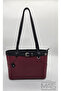 Burgundy Black Hand and Shoulder Bag with Belt Detail