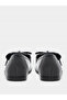 Leather Look Slip-On Loafers with Bowknot Detail - 5