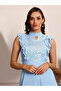 Embellished Key-Hole Neck Sleeveless Ruffle Detail Jumpsuit - 5
