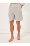 Regular Fit Mandarin Collar Striped Shirt and Shorts Set - 4