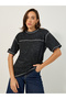 Acid Wash Slogan Print Oversized T-Shirt