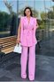 Women's Tie-Up Vest and Trousers Set Candy Pink