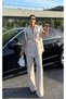 Women's Tie-Up Vest Trousers Suit Stone - 3