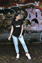 Risk Printed Women's Crew Neck Cotton Oversize Short Sleeve T-Shirt