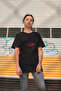 Lip Printed Women's Crew Neck Cotton Oversize Short Sleeve T-Shirt - 3