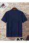 Double Dice Printed Men's Cotton Combed Crew Neck Navy Blue T-Shirt - 2