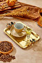 1 Piece Elegante Gold Series Duo Luna Nera Handle Patterned Presentation Tray |   Promise Engagement Tray 22X16Cm - 4