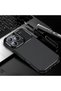 جراب سيليكون متوافق مع هاتف Apple iPhone 15 Pro Max بنمط كربوني مع غطاء حماية للكاميرا والتركيز التلقائي - 3