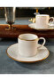 Sena 4 Piece 2-Person Gilded Porcelain Coffee Set - 2