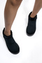 Women's Black Thick Sole Suede Boots Platform Heeled Boots & Booties with Fur Inside - 5