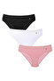 Modal Cotton Women's Lycra 3-Piece Panties White-Black-Dusty Rose - 2