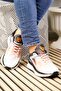 Casual Men's Black White Orange Sneaker Mesh Lace-Up Thick Soled Comfortable Sports Shoes 4267 - 6