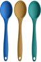 Large Size Fireproof Silicone Spoon Set 6 Pieces - Spoon Set Silicone Blue Yellow Green Red Anthracite Purple - 5