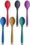 Large Size Fireproof Silicone Spoon Set 6 Pieces - Spoon Set Silicone Blue Yellow Green Red Anthracite Purple - 2