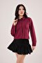 Burgundy Shirt with Stitching Detail