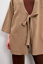 Milk Coffee Flam Linen Kimono Shirt - 6