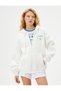 Cotton Blend Zippered Hooded Sweatshirt - Printed Back Pocket - 3