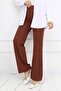Buttoned Palazzo Trousers Brown 3043 - 2