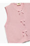 Button Closure V-Neck Knitwear Vest with Ribbon Detail - 3