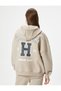 Zippered Hooded Sweatshirt College Themed Back Printed Kangaroo Pocket Comfortable Fit - 4