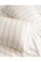 Linda striped double 100% cotton washed seersucker duvet cover set - white/indigo - 8