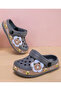 SAPS Bear Printed Backstrap Closure Clogs - Grey/Brown - 3
