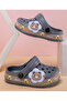 SAPS Bear Printed Backstrap Closure Clogs - Grey/Brown - 5