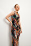 Floral Print Lined Tulle Sleeveless Dress - 2