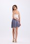 Woman's Gray Elastic Waisted Flounced Floor-Length Shorts Skirt - 8