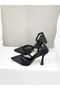 25Y8393 Tul Detailed Half Open Beylik D Levinli 8cm Heeled Stiletto Shoes Women - 2