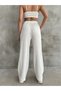 Women's High Waist Elastic Waist 100% Cotton Wide Leg Comfortable Fit Sports Stylish Jogger Pants - 4