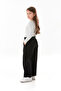 Girl's Linen Trousers with Elastic Waist and Pockets - 3