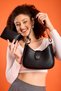 Larissa Women's Black Shoulder and Shoulder Bag with Magnet Cover Puppy Wallet - 2