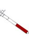 Reversible BBQ Grill Basket – Chromium Plated, Wooden Handle, Folding, Large Grilling Area - 2