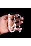 Silver Tasseled Crescent and Star Enamel Model 10 mm Nakkaş İmameli Pearl Stone Rosary - 3