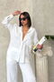 Linen Women's Shirt with Pocket Detail