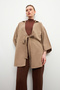Women's Biscuit Lacing Detailed Flam Linen Kimono - 3