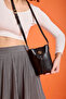 Baku Women's Black Shoulder Bag with Adjustable Shoulder Strap and Magnet Closure Phone Holder